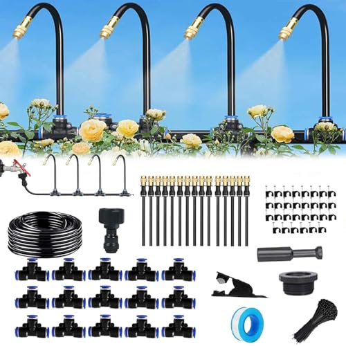 Système d'irrigation de jardin - Tuyau d'arrosage automatique à 360 ° - Système d'irrigation précis du débit - Système d'irrigation - Système d'irrigation pour jardins, serres et pelouses (15 m)