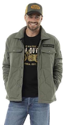 Veste Homme Coton, Blouson Homme HARPER, Regular Fit, Kaki Taille M