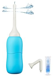 Bidet Portatile Clistere per Pulizia Intestino - 220ML Peretta per Clistere Adulti Per Doccia Anale Lavanda Vaginale in Silicone con Due Ugelli Clistere per Pulizia Ano, Bottiglia Di Detergente Donne