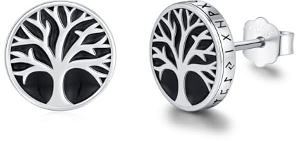 REDSUN Boucles d'oreilles arbre de vie en argent 925, hypoallergéniques, rondes, classiques, 10 mm, hypoallergéniques, cadeaux pour hommes, femmes et filles