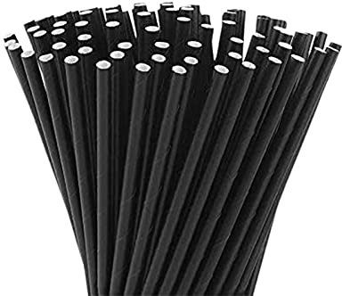 Virsus 1000 Cannucce di carta 14/7 Biodegradabili compostabili colore Nero, Cannuccia per Cocktails, Bibite Fredde e Calde Eco Friendly