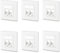 deleyCON 6x 2 Port LAN Anschlussdose Datendose Unterputzdose für Keystone Module 45° Gewinkelter Auslass für Keystone Module mit z.B. RJ45 Koaxial F-Stecker RJ-11 Cinch Klinke Toslink PS2