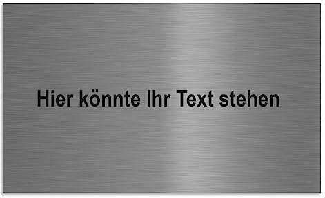 Jung Edelstahl Design Türschilder - Namensschilder V2A Edelstahl - incl. Gravur - Hinweisschilder geschliffen/anthrazit oder weiß wählbar (Edelstahl, 200x120 mm)