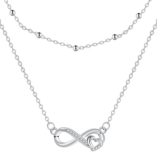 J.MUEN Kreuz Halskette Damen 925 Sterling Silber,Religiöses Christliches Glaubens Kette Schmuck für Freundin Frau Mutter Tochter