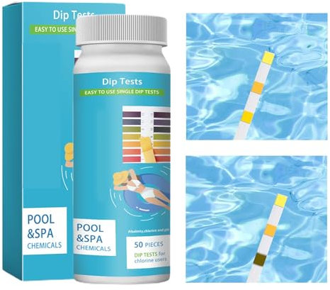 -Teststreifen, Poolwasser-Teststreifen,Schwimmbad-Testkit - Präzise Teststreifen, vielseitig einsetzbar, 50 Stück, 3-in-1-Teststreifen für Schwimmbäder, Spas und s