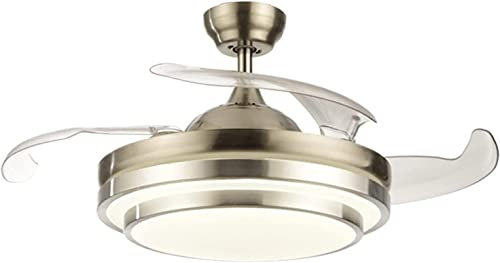 Lampada da parete 36/42 Ventilatori da soffitto con luci LED e telecomando Ventilatore moderno invisibile retrattile per lampadario Motore reversibile Ventilatori da soffitto per soggiorno Camera