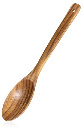 Kochlöffel Holz, 11.8 Inch Rührlöffel Löffel Pfannenwender Holz Akazienholz Bratlöffel Kochbesteck Langer Großer Griff Holzlöffel Küchenutensil Aus Für Kochen, Servieren, Mischen Müslilöffel