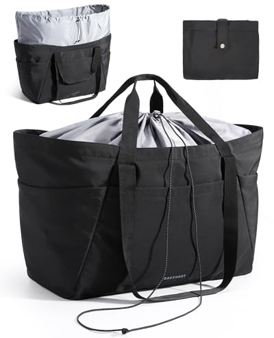 bagsmart Reisetasche Handgepäck Tasche, Damen Handtasche Tote Bag, Faltbare & Ausdehnbare Einkaufstasche Umzugstasche, Große Handtasche für Arbeit Reise Shopping Schule