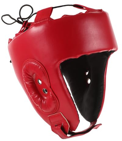 Gatuida Adjustable Boxing Headgear with Flexible Strap Full Head Protection for Kickboxing Sparring Wrestling Mma Martial Arts Taekwondo Karate Training Safety Guard Red
