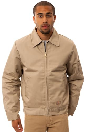 Dickies Men's Lined Eisenhower Jacket, Khaki, Medium Tall