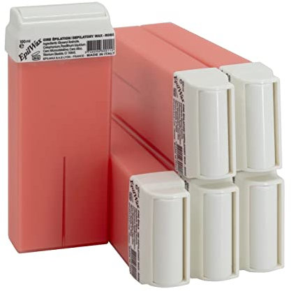 EpilWax Wachspatronen Set mit 6 Aloe Vera Warmwachspatronen zur Haarentfernung Enthaarungswachs 100 ml Roll-on Nachfüller