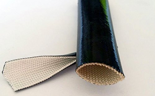 Guaina Isolante in Fibra di Vetro e Silicone, diametro 2 mm, colore Nero, Alte Temperature 260° C, Isolamento Elettrico 1500V, 10 Metri
