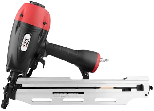3PLUS HFN90SP 3-in-1 Air Framing Nailer with Adjustable Magazine for 21/28/34 Degree Nails