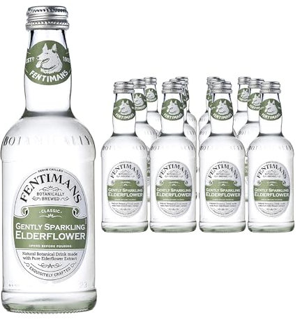 Fentimans Gently Sparkling Elderflower - Botanically Brewed Drink - Exquisitely Crafted & Refreshing Soft Drinks - Gluten-Free and Vegan Friendly Soft Drinks - 12 x 275ml Bottles
