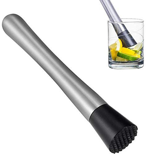 Xinlie Acero Inoxidable Cóctel Muddler Utensilios de Cóctel de Acero Inoxidable Cóctel Bebida Muddler Caipirinha Pestle Muddler Mojito Caipirinha Pestle Bar Pestle Cocktail Maja Haga un Sabor 21cm