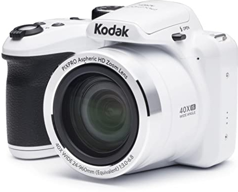 KODAK Pixpro AZ401 - 16 Megapixel Digital Bridge Camera, Video Recording, 24mm Wide Angle, 7.6 cm LCD Screen, 180° Panorama - White (Renewed)