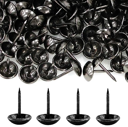 500 Chiodi da Tappezzeria, BetterJonny Puntine per Tappezzeria in Nero Chiodi Tappezzeria Puntine Decorativo Bullette Borchie Decorative per Mobili Divani Poltrone Letti Sedie Vintage, 17 x 11mm