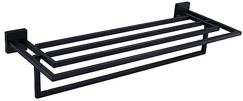 FUYAO Handtuchhalter Bad Badetuchhalter Wandmontage Edelstahl SUS304 Handtuchstange Doppelt Handtuchregal, Handtuchhalter An Der Unterseite Kann Um 90° Geklappt Werden
