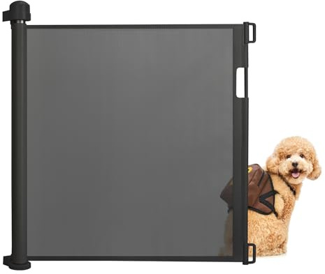 XINZI Trappskyddsgaller, 0–180 cm, utdragbar trappskyddsgaller för barn, katt, husdjur, PVC-skyddsgaller för trappor, dörrar, kök, inomhus och utomhus (svart)