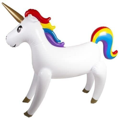 Vision4ever 135cm Large Inflatable Unicorn Girls Blow up Toy Pool Party for Kids and Student