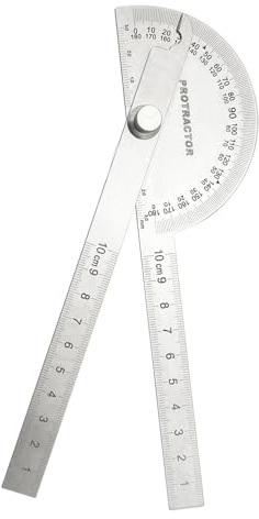 Nortools 0-180° Rundkopf Protraktor Zwei Arm Edelstahl Protraktor Holzbearbeitung Lineal mit Winkel Finder Handwerker Lineal