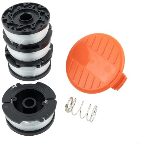 FUBESK Grass Trimmer Spool Replacement Parts For Black and Decker Cap AF100 GL280, GL301, GL425, GL430, 3Pcs Spool and Line with Replacement Spool Covers