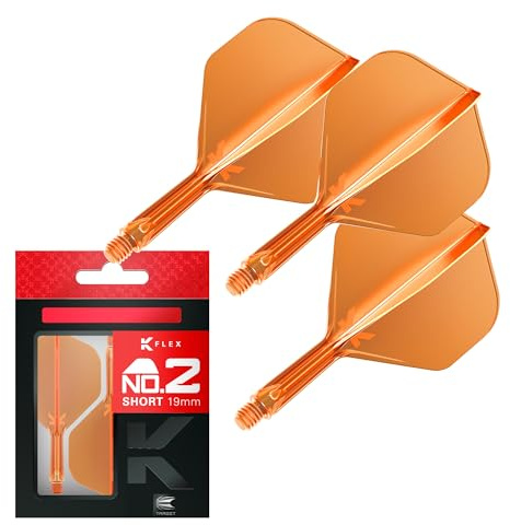 Target Darts K Flex Integrated Dart Flights and Shafts, No.2 | 3er Pack K-Flex - No.2, Kflex All In One Moulded Dart Flight & Stem Längen: Kurz, Mittelstufe & Mittel | Professionelles Dart-Zubehör