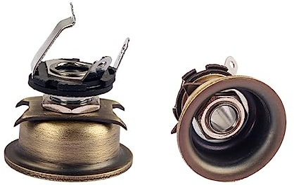 UPKOCH Jack Installation Electric and for, Iron Material Copper Easy 6.35mm 1/4 Output Socket Replacement with Nut Washer Guitar Bass Accessories