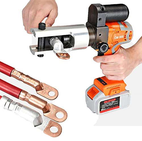 Herramienta De Crimpado Hidráulica Eléctrica para Cable De Batería-Alimentado por batería Herramientade crimpado eléctrica Recargable - Crimpadora Ideal para Terminar Terminales De Cobre/Aluminio