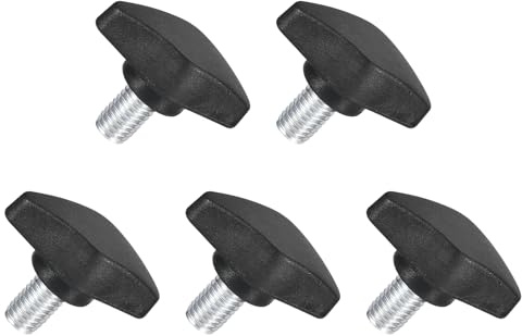 QUARKZMAN 5 Stück Rändelschraube, M8 x 12mm Flügelschrauben, 304 Edelstahl T-förmige Klemmschraubenknopf 36mm Durchmesser für Werkzeugmaschine Anziehen Geräte Instrument