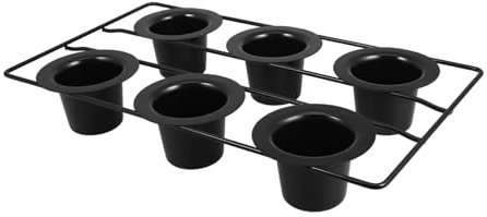 UTHCLO Muffin Pan Black 6 Cup Nonstick Carbon Steel Bakeware with Deep Cups and Easy Cleanup Oven Baking Tray for Family Gatherings and Special Occasions