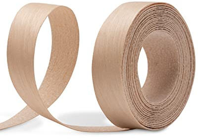 FAKILO Birch Edge Banding 19mm x 3m Real Wood Veneer Plywood Edge Banding Iron-on Pre-glued Veneer Edging Tape for Cabinet Repairs Furniture Restoration