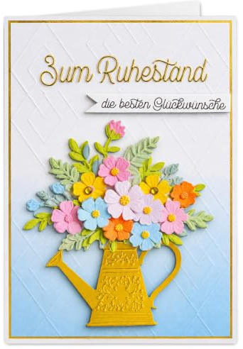 Joli Coon 3D Ruhestand Karte SIGNATURE, mit FinePaper Kuvert | 350g Designerpapier, Fine-Paper-Kuvert, goldener Siegelsticker, für persönliche Abschiedsworte, Premium-Papeterie