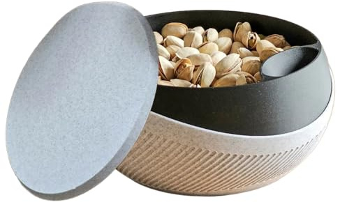Duals-Kammer-Pistazienschale mit Shell-Lagerhalter | Getrocknetes Fruchtsnackschale mit Stauraum für Nussschalen,vielseitige,Schalenreinigungswerkzeuge für Nüsse getrockneter Fruchtreinigungswerkzeuge