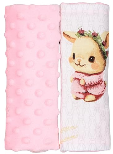 TupTam Kinder Auto Gurtschutz Gurtschoner 2er Pack, Farbe: Kaninchen/Rosa
