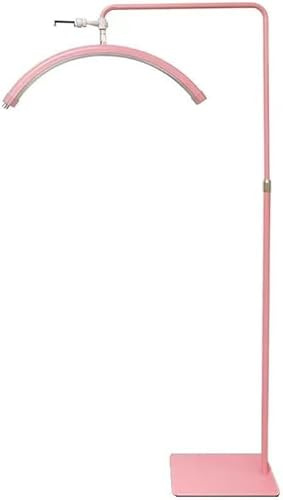 WLLWMYLY Lampada mezza luna estetica, Lampada extension ciglia, Con supporto per cellulare, adatto per la bellezza, Le sopracciglia, i tatuaggi e la cura del viso e della pelle, (Rosa, 50 watt)