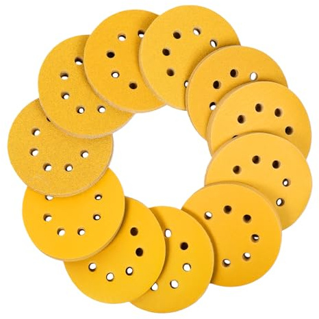 110 Stück Schleifpapier 125mm Klett, Schleifscheiben 125mm klett Rund 8 Loch für Exzenterschleifer, je 10x P60/80/100/120/150/180/240/320/400/600/800 Mischkorn für Holz, Metall, Farbe