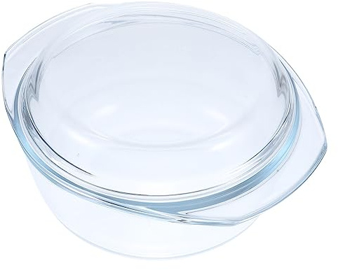 Sosoport Contenitore Vetro Con Coperchio Casseruola Vetro Manici Inclusi Microonde Compatibile Cottura Versatile Forniture Cucina Accessori