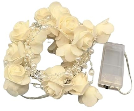 Rosen LED Lichterkette,30 LED 0,36 W Künstliche Batteriebetriebene Blumenlampe - Rosenranken Lichtergirlande Dekoration | Für Hochzeit Geburtstag Party Wand Zuhause Garten Schlafzimmer Dekoration