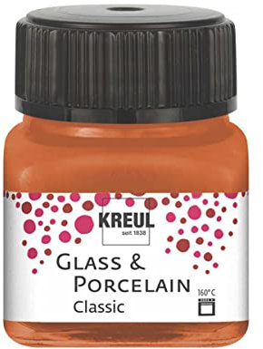 KREUL 16248 - Vidrio y porcelana Cobre metálico clásico, en bote de 20 ml, pintura brillante al agua para vidrio y porcelana, de secado rápido, opaca
