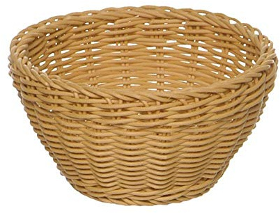 APS 50610 Korb, rund, Obstkorb, Brötchenkorb, Frühstücksgebäck, Brötchenschütte, Präsentkorb, handgeflochten Ø 29 cm, H: 7 cm Polypropylen, hellbeige