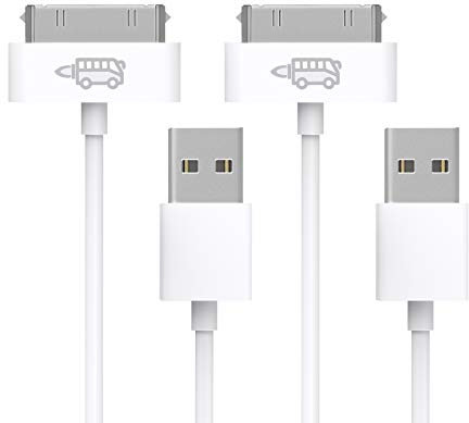 RocketBus 2-Pack USB Sync Charging Charger Data Transfer Cable Cord for Use to Work with Charge Old Models Apple iPhone 3 3G 3GS 4 4S iPod 4G 4th Gen Older iPad 1st 2nd 3rd Generations