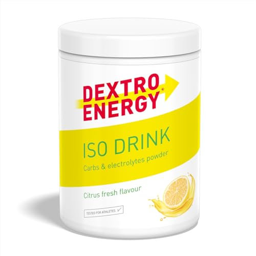 Dextro Energy, Iso Drink Elektrolyte Sport Getränkepulver, Lemon, Mit Natrium, Magnesium, Kalium, Chlorid, für schnelle Energieversorgung, 440g, 11 Portionen