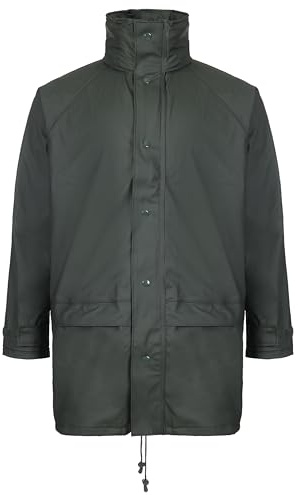 FORT Flex Waterproof Jacket - Size 3XL, Green - 10,000mm Waterproof, Windproof, Tear-Resistance For-Tex Fabric with Welded Seams - with Concealed Hood & Large Pockets - Mens Winter Coat