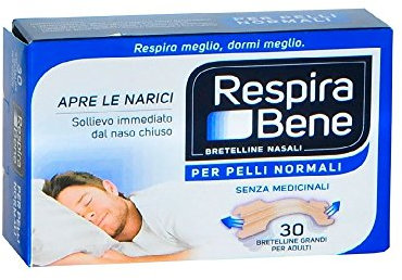 GSK Respirabene - Cerotti nasali classici, grandi, 30 pezzi