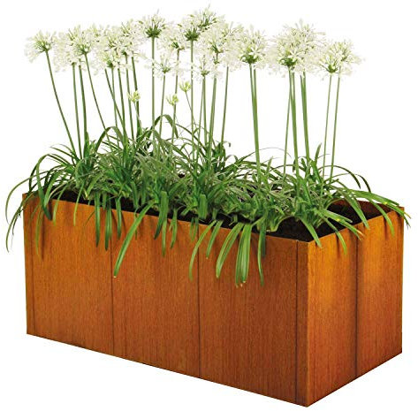 bellissa - Hochbeet Metall PANNELLO – großer modularer Cortenstahl Pflanzkübel (116 x 80 x 80 cm) – wetterfest & erweiterbar mit natürlicher Rostpatina – für Kräuter und Gemüse in Garten & Terrasse