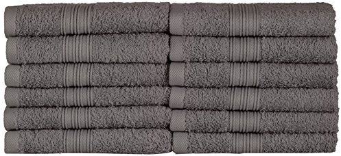 NatureMark Gästetücher – 12er Pack (30x50 cm), 100% Baumwolle, Oeko-Tex Zertifiziert, weich, saugfähig und pflegeleicht – Für Bad, Gäste & Spa – Anthrazit/Grau