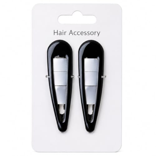 Pritties Accessories Paar große schwarze Haarspangen,9 cm (3,5)