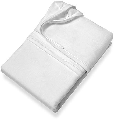 SETEX Matratzenvollschutz, 140 x 200 cm, 2-seitiger Reißverschluss, Matratzenschoner aus Evolon-Vlies, Protect & Care, Weiß