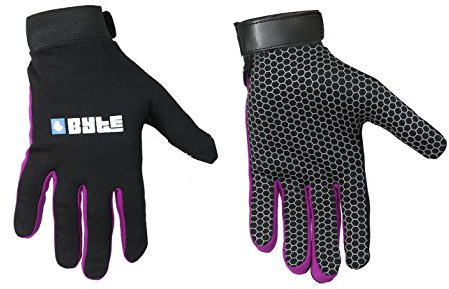 BYTE SNUG FIT SKIN HOCKEY GLOVES BLACK PURPLE